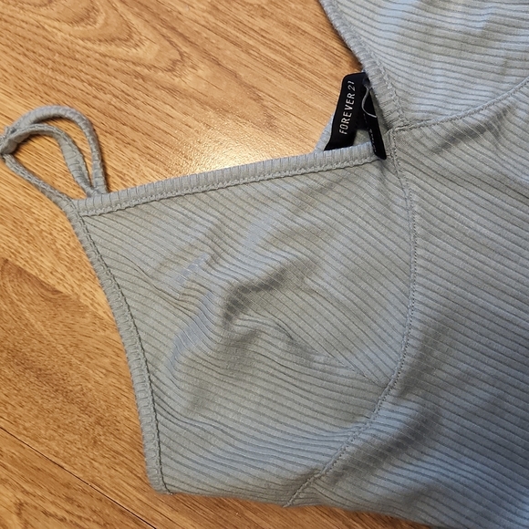 NWT F21 seafoam green ribbed bodysuit sz M - Picture 2 of 4